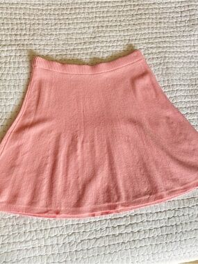 Women's Cotton Candy Pink Sweater Knit A-Line Skirt XL